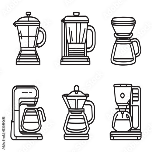 Minimalist coffee maker vector for cafe design use