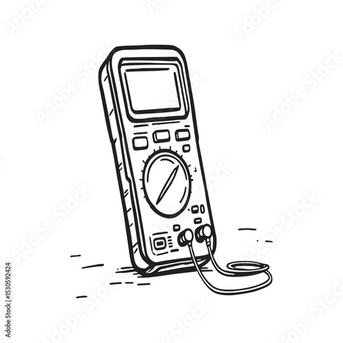 Minimalist digital multimeter vector graphic for electronic devices