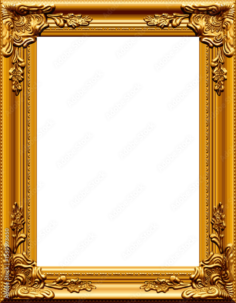 custom made wallpaper toronto digitalbeautiful ornate realistic gilded gold picture painting frame upright portrait vector isolated on transparent background