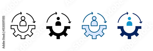 Reskilling Icon Set Multiple Style Collection