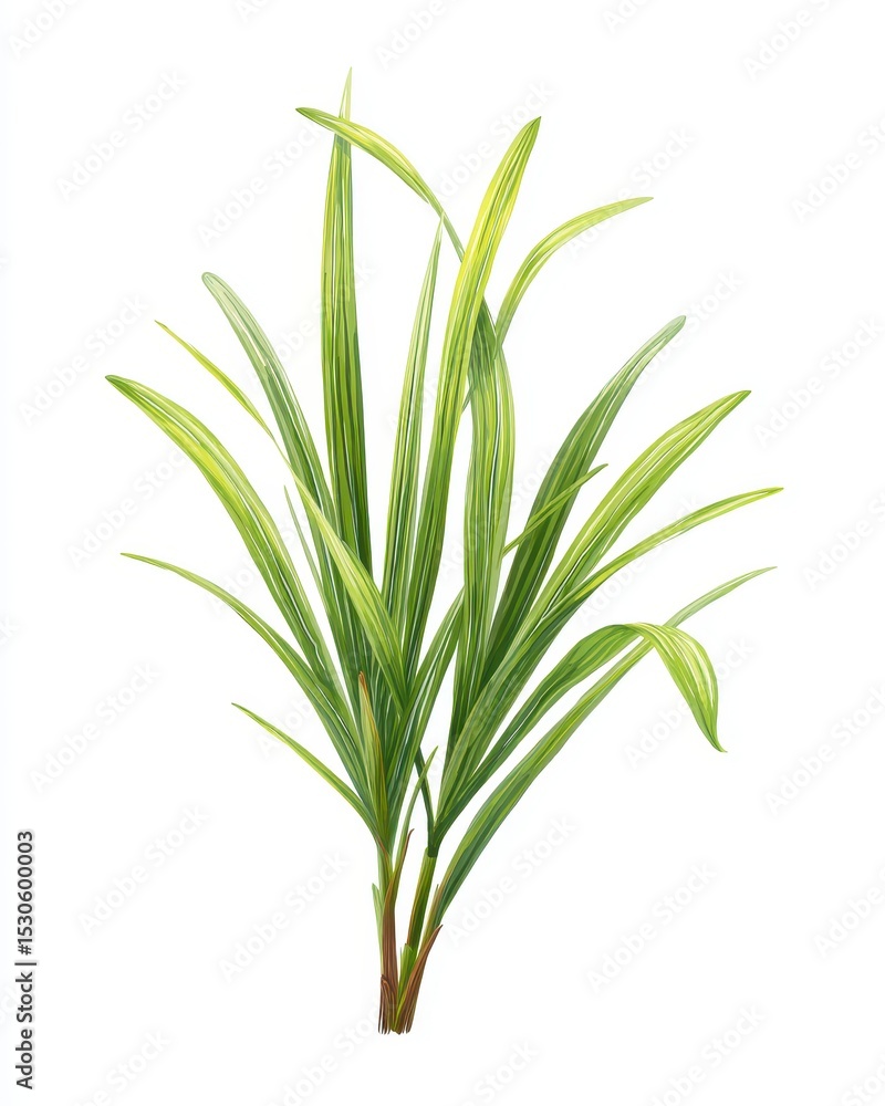 Fototapeta premium Green leafy plant, vibrant, isolated