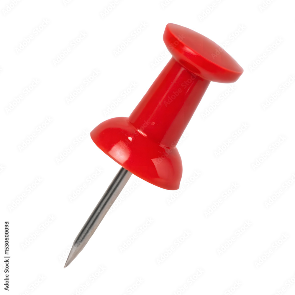 Single red push pin isolated on black Single red push pin isolated on black
