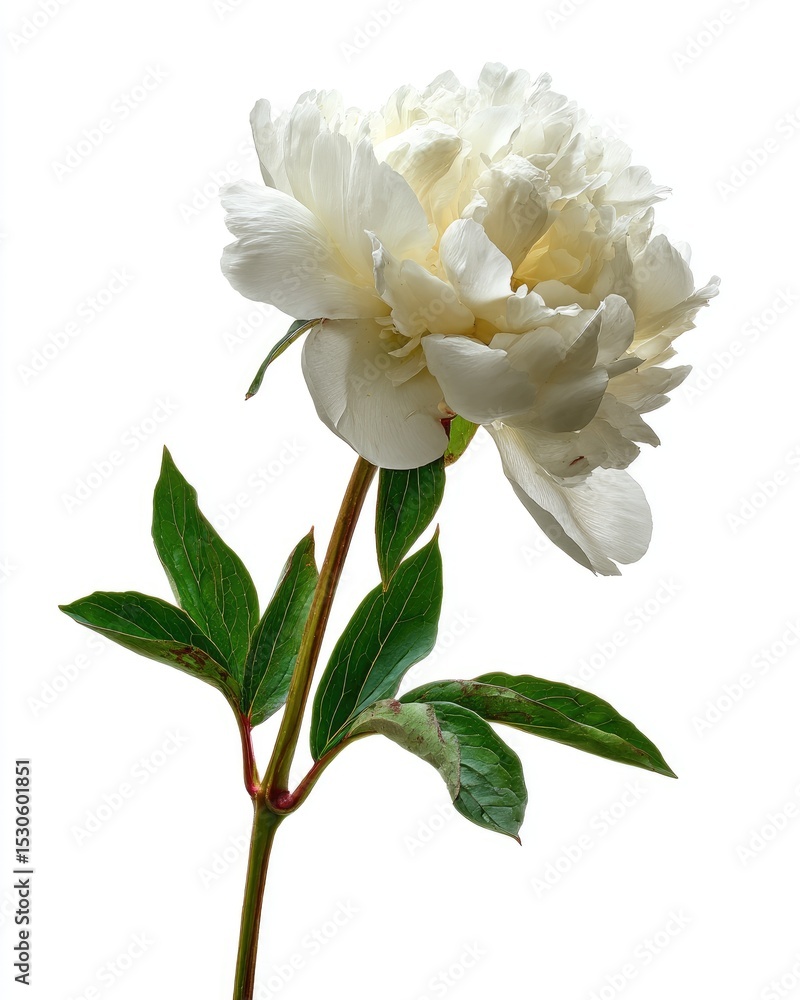 Obraz premium Single white peony, close-up