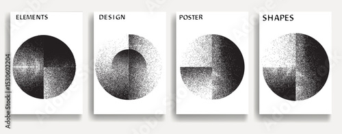 Modern posters . Vector design composition with grunge geometric shapes . Abstract contemporary art . Vector art ideal for media, ads, covers, brochures, banners
