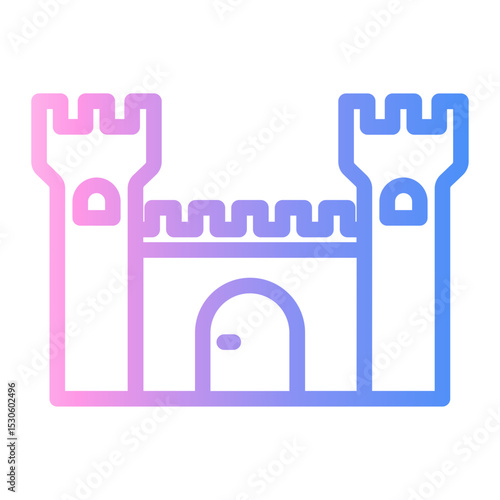 castle Line Gradient Icon