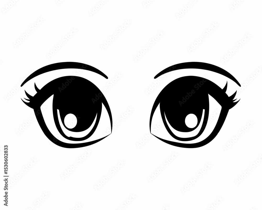 Fototapeta premium creative Silhouette simple Anime Eyes Vector Illustration 