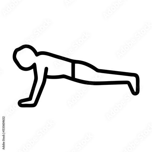 Man doing push-up exercise in a minimalist line art style  