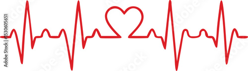 Heart beat monitor pulse line icon, vector illustration