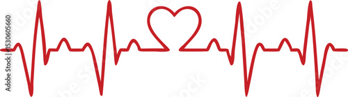 Heart beat monitor pulse line icon, vector illustration