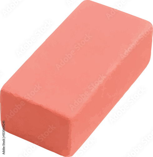 3d pink eraser on a white background