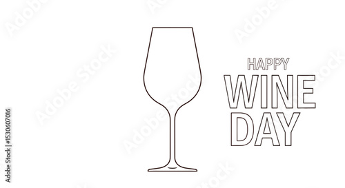 Wine glass illustration for Happy Wine Day celebration