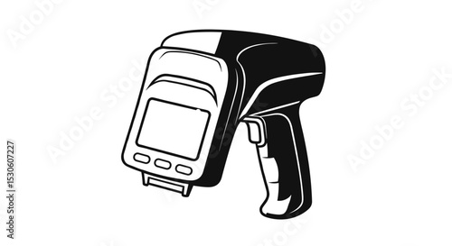 Infrared thermometer design on white background