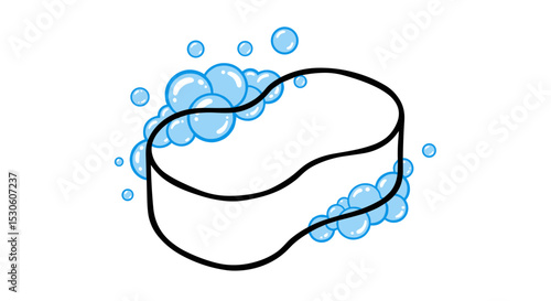 Sponge with bubbles for cleaning