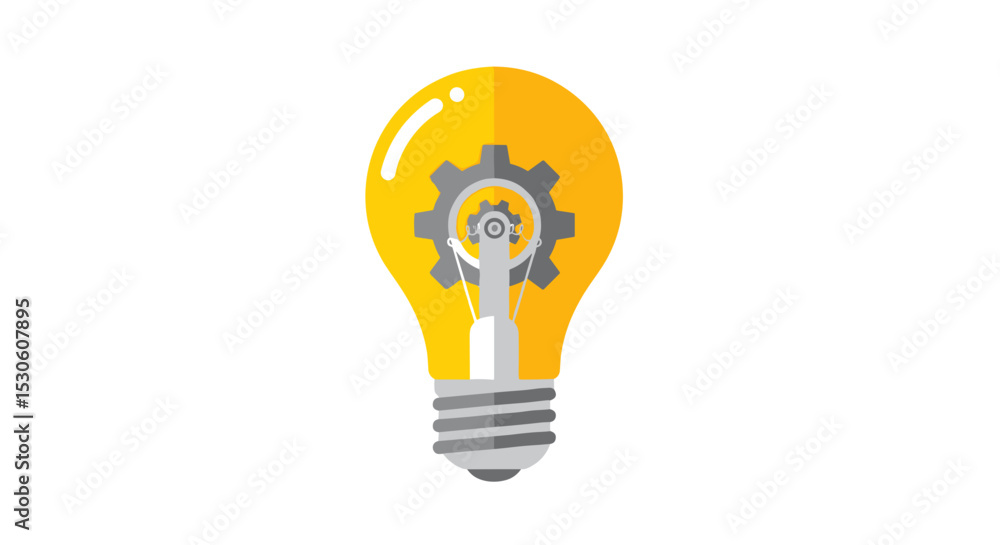Light bulb with gear inside for creative ideas Light bulb with gear inside for creative ideas