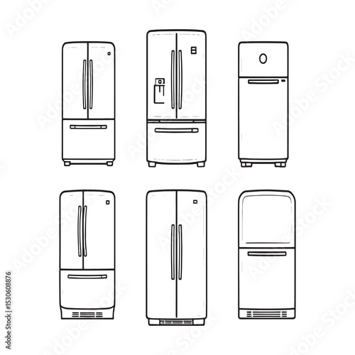 minimalist smart fridge outline design home appliance illustration
