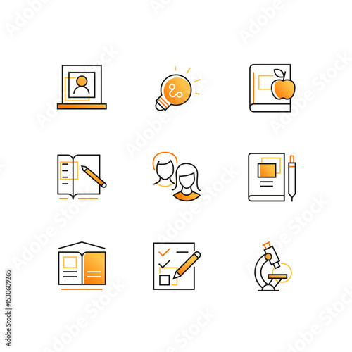 Education - modern line design style icons set