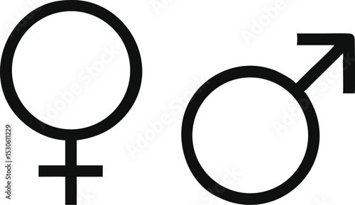 Gender Icon, Male and female symbol for your web site design, logo, app, UI. Vector illustration, isolated on white background