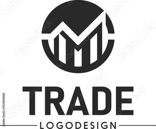 Minimal trading icon, finance logo design, stock market symbol, investment icon, modern trading vector, business logo, financial graph emblem, minimalistic trading logo, market analysis icon