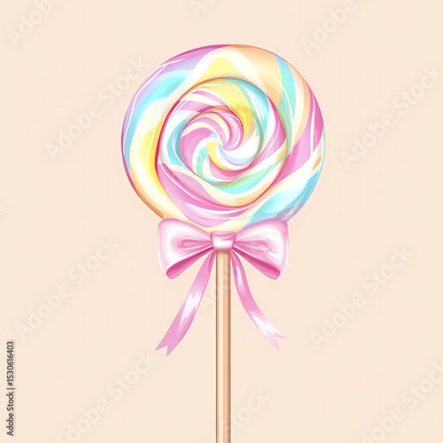 Lollipop emoji swirl pastel lollipop with a shine
