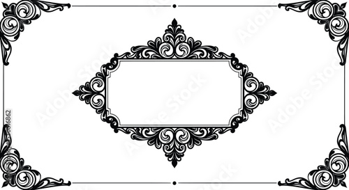 Elegant Ornate Frame Vector Illustration A Decorative Design Element for Vintage Projects