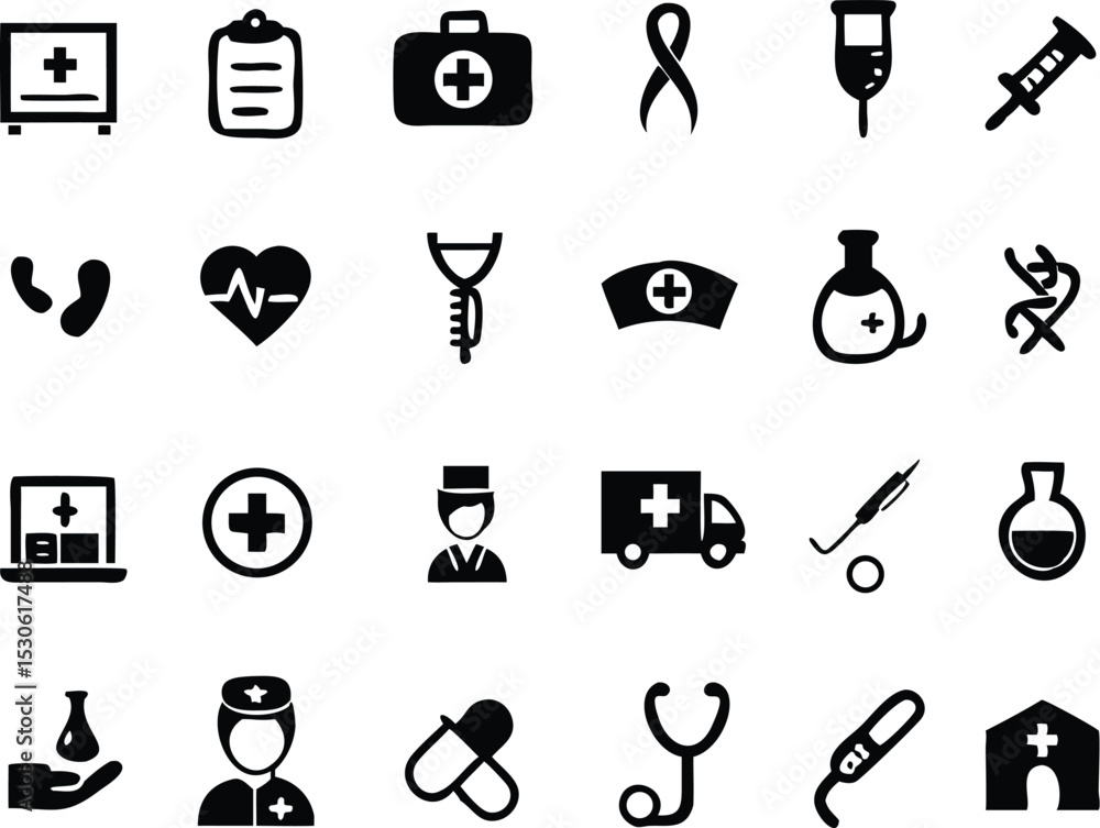 medical icons set isolated on white background, vector Illustration medical icons set isolated on white background, vector Illustration