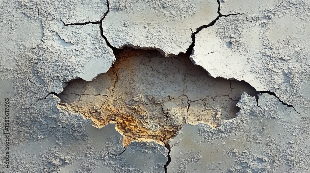 Weathered Concrete Surface with Cracks and Damage, Grunge Texture of an Aging Wall, Abstract Detail Weathered Concrete Surface with Cracks and Damage, Grunge Texture of an Aging Wall, Abstract Detail