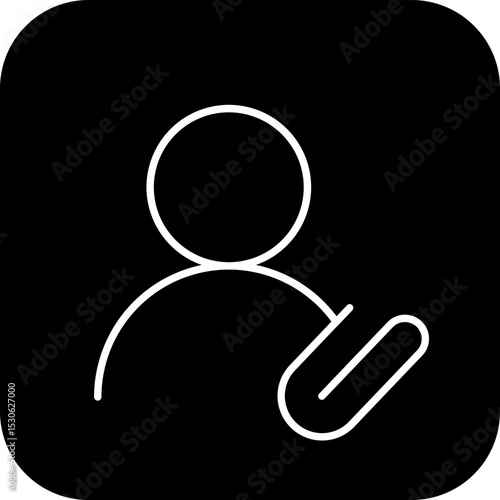 Attach Resume User Outline In Fill Square Icon