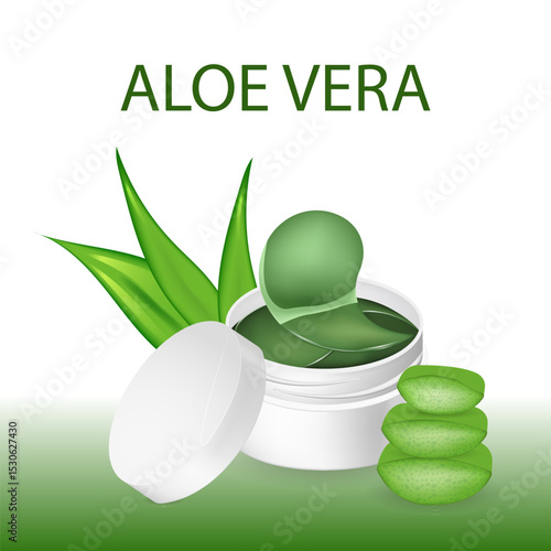 Hydrogel eye patches. Skin care product for the under eyes, aloe vera 
