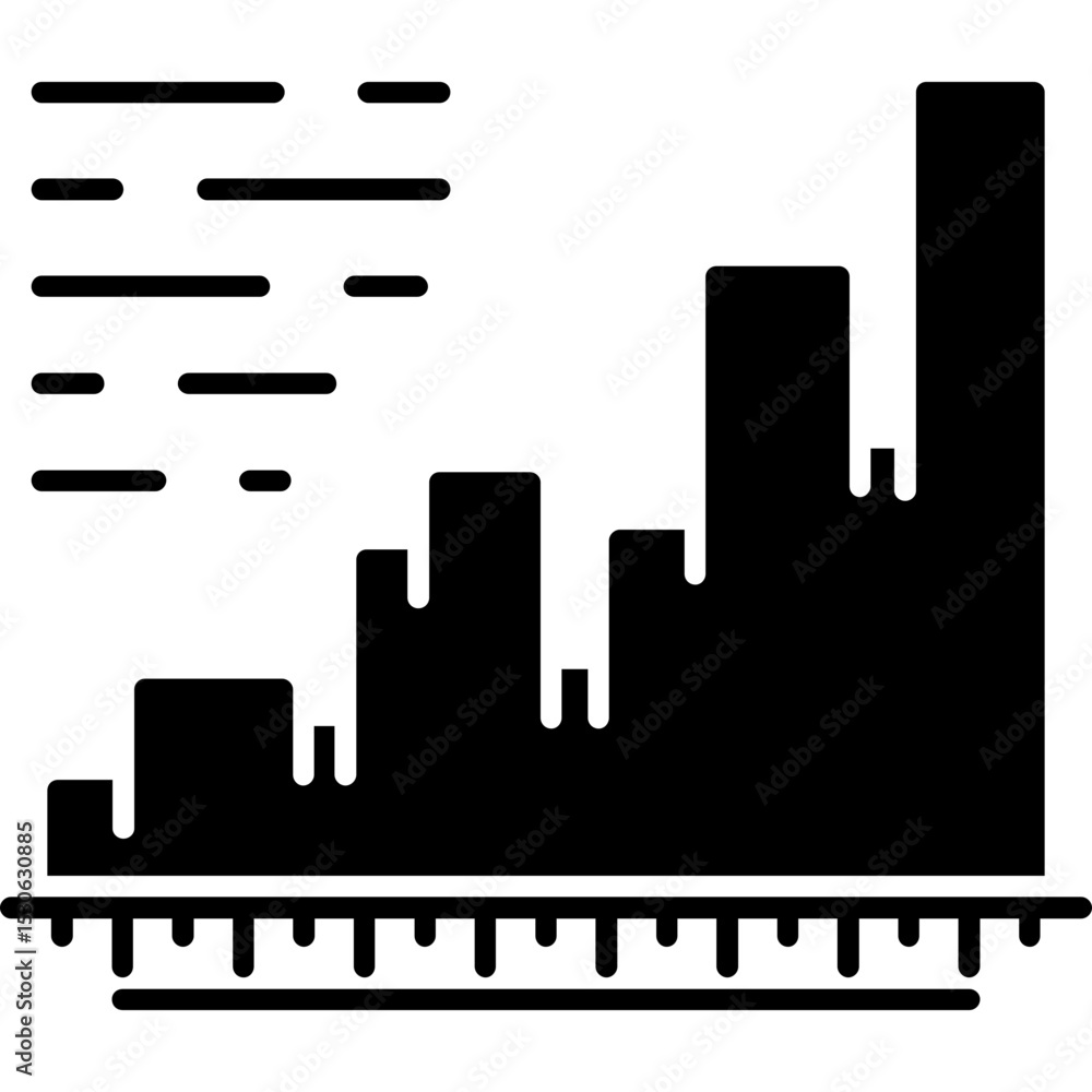 Fototapeta premium Step Area Chart Icon
