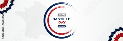 France bastille day July 14 sale  banner background vector illustration
