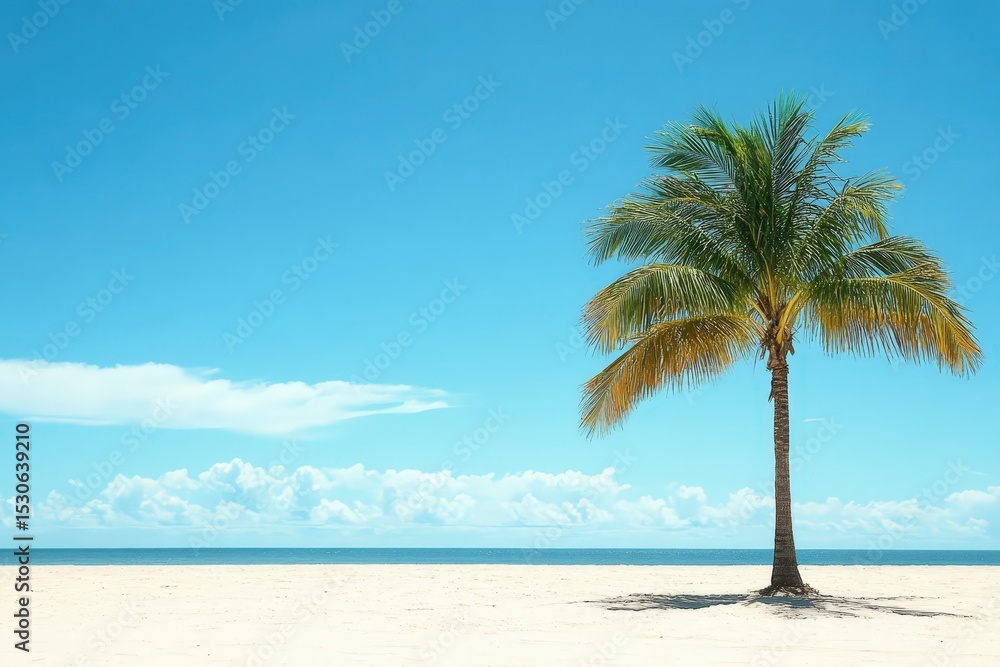 Solitary palm tree on a pristine beach. Solitary palm tree on a pristine beach.