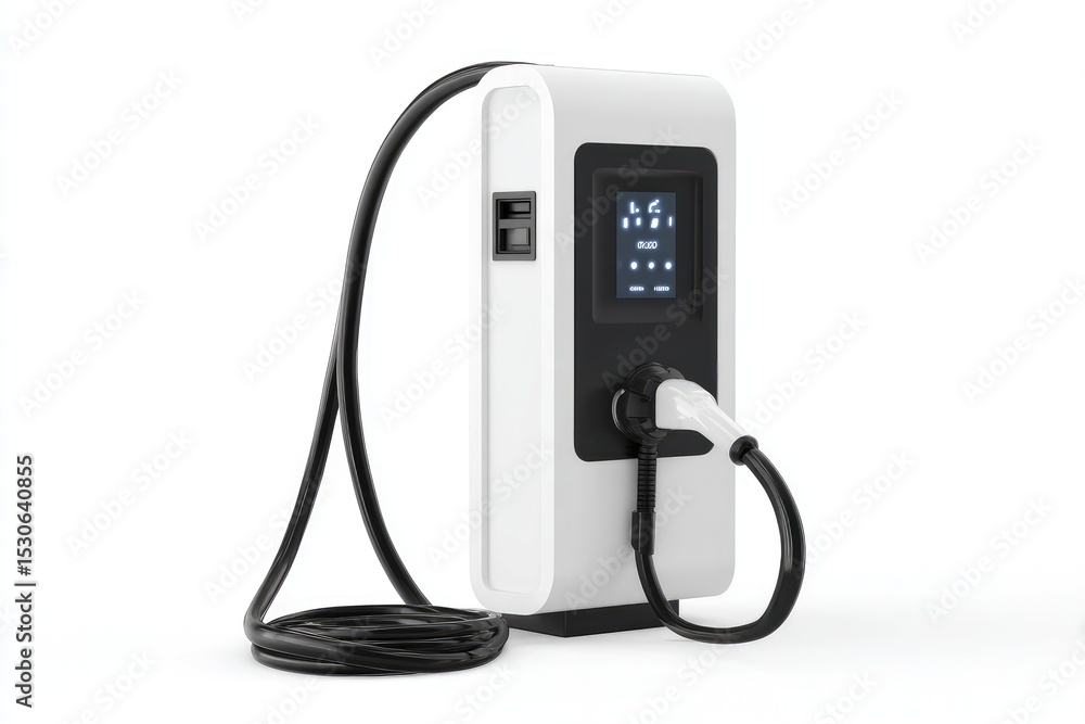 Modern white electric vehicle charging station (2) Modern white electric vehicle charging station (2)