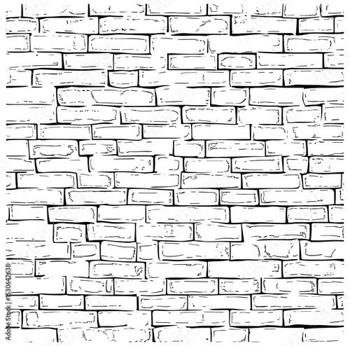 brick wall vector, architectural line art, pattern texture, background drawing, random brick layout, interior design set, vector illustration, masonry facade, construction theme.