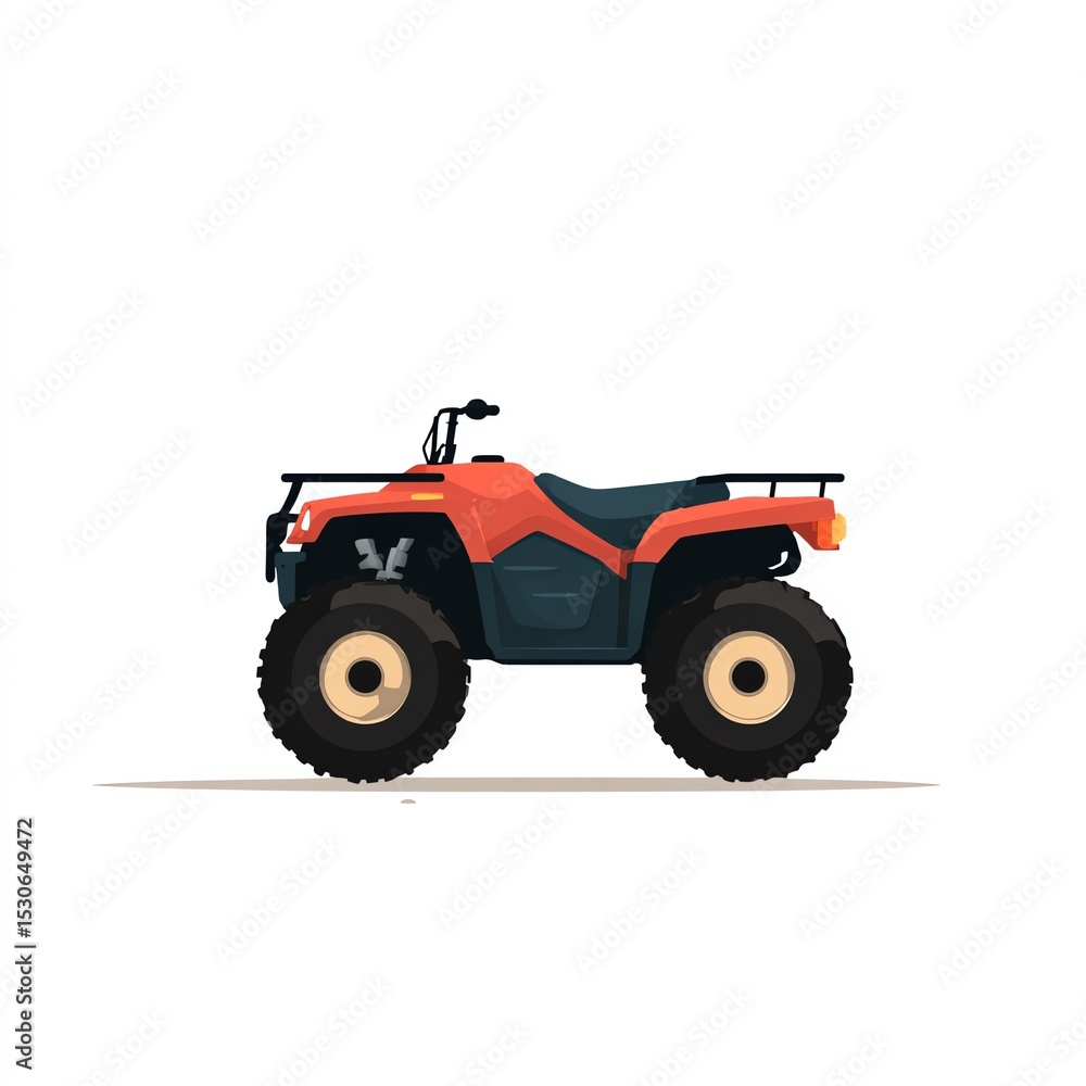 Powerful All-Terrain Vehicle, Red and Black Design, Ready for Adventure. A robust ATV icon, perfect for off-road enthusiasts. Powerful All-Terrain Vehicle, Red and Black Design, Ready for Adventure. A robust ATV icon, perfect for off-road enthusiasts.