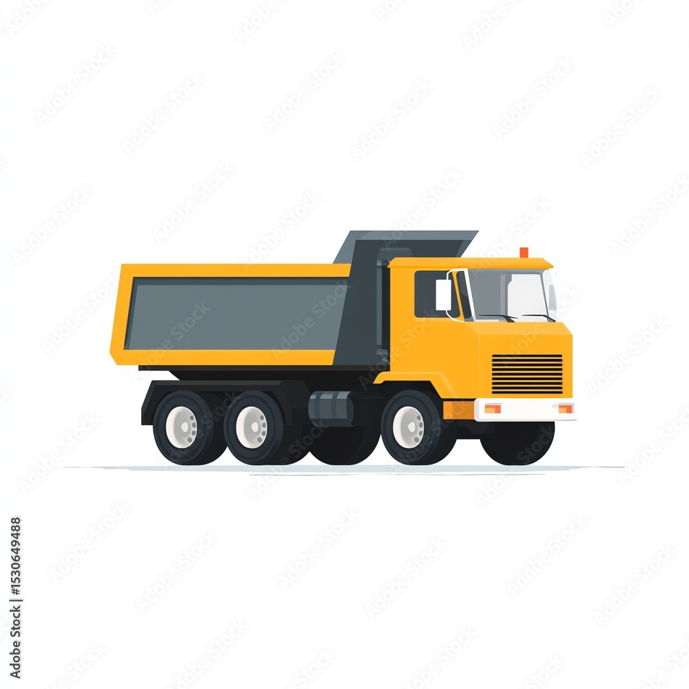 Powerful Yellow Dump Truck Icon Design, a Vector Art Illustration of Construction Vehicle Powerful Yellow Dump Truck Icon Design, a Vector Art Illustration of Construction Vehicle