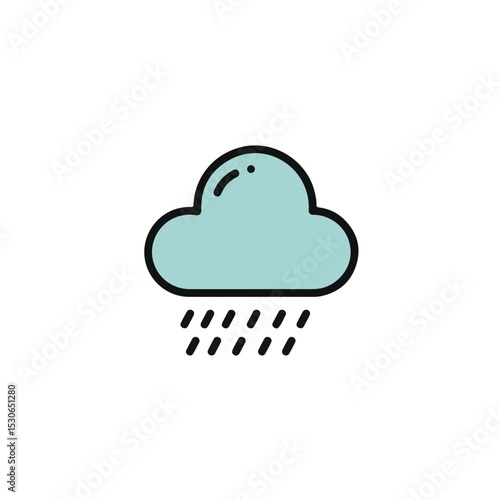 Rain cloud icon on white background.