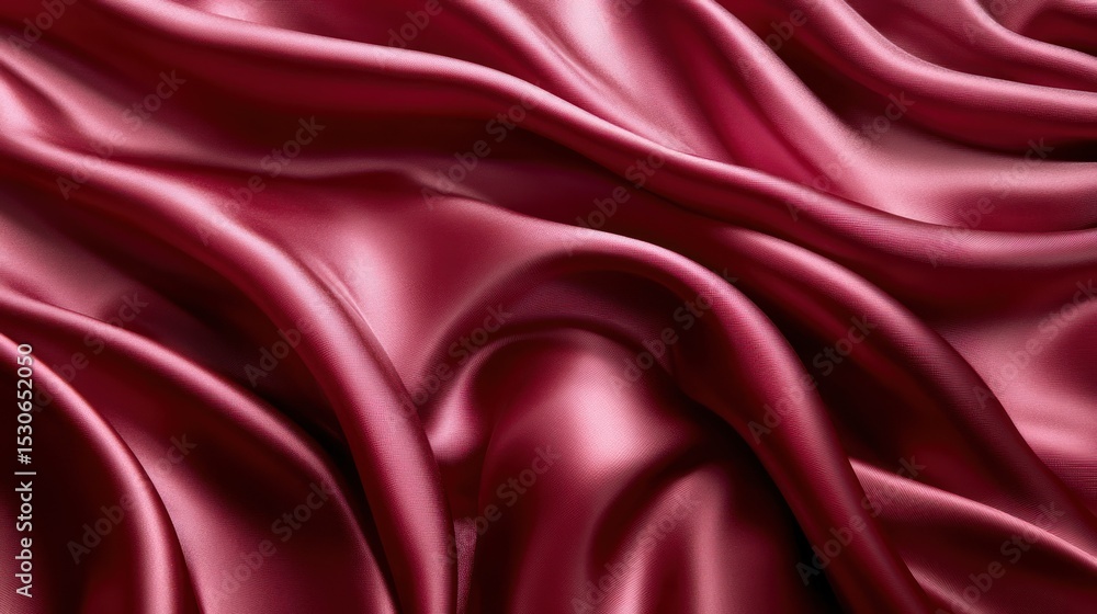 Obraz premium Close-up view of flowing maroon silk fabric.