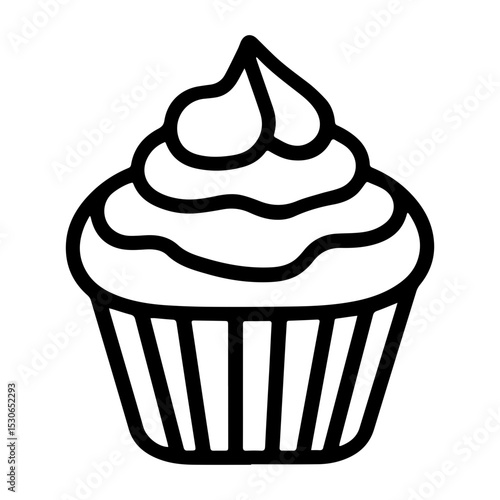 Muffin Icon Flat Design – Bakery Vector Illustration