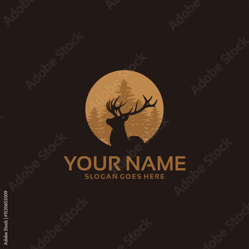 creative deer logo for business.