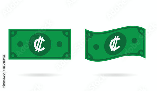 Costa Rica Colon money flat and flowing style 
