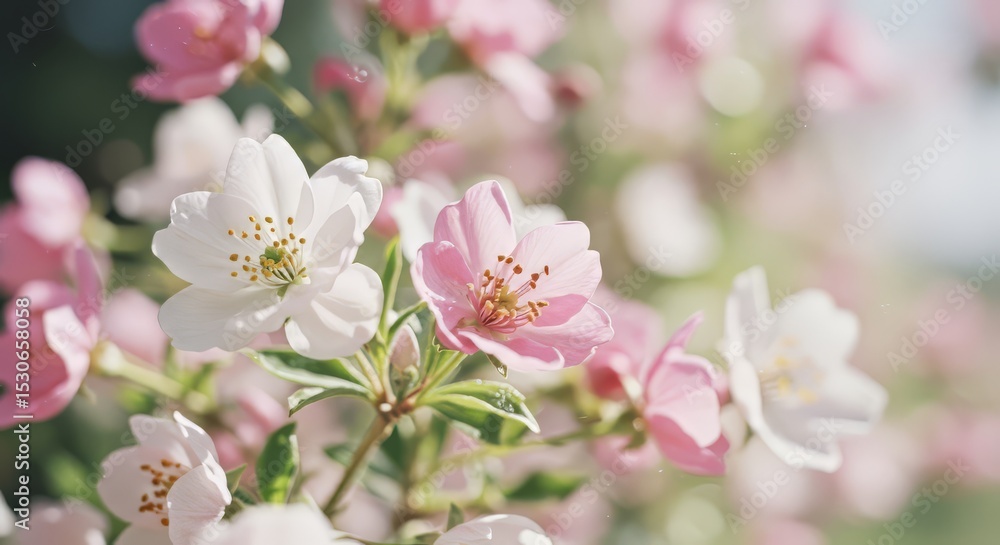 Pink and White Flowers Blooming on a Tree Pink and White Flowers Blooming on a Tree