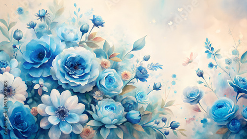 Elegant Blue Floral Pattern Background Design