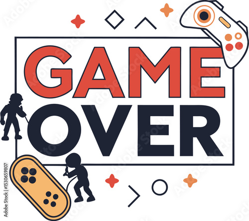 game over Typography tshirt Design  download