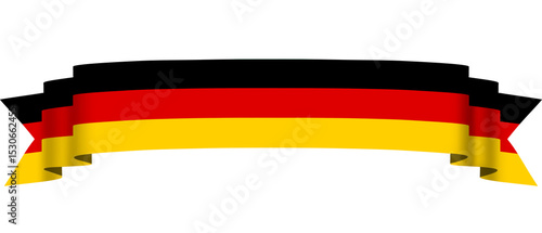 German flag on transparent background. German ribbon flag with flowing style. National flag of german for your design, decor, day, celebration, banner, greeting card, print, etc.