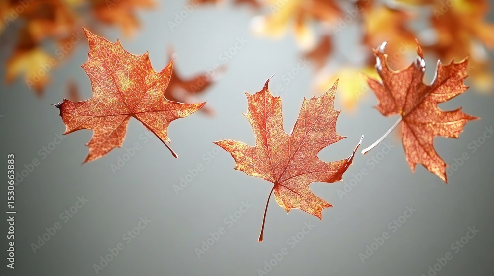 Vibrant Autumnal Maple Leaves Cascading Down in a Sun-Drenched Scene of Natural Beauty and Warmth Vibrant Autumnal Maple Leaves Cascading Down in a Sun-Drenched Scene of Natural Beauty and Warmth