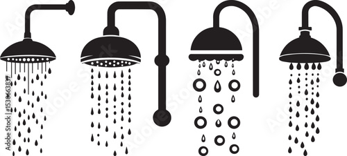 Shower Icon Isolated on Transparent Background – Bathroom Vector Symbol