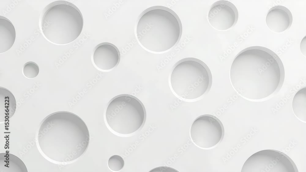 Abstract white texture with circular holes in modern design Abstract white texture with circular holes in modern design