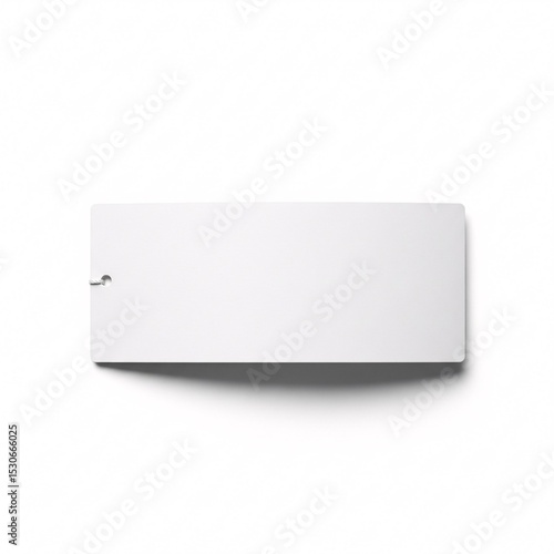 Wallpaper Mural Blank white rectangular price tag or label with a hole creating space for product information or branding, Torontodigital.ca