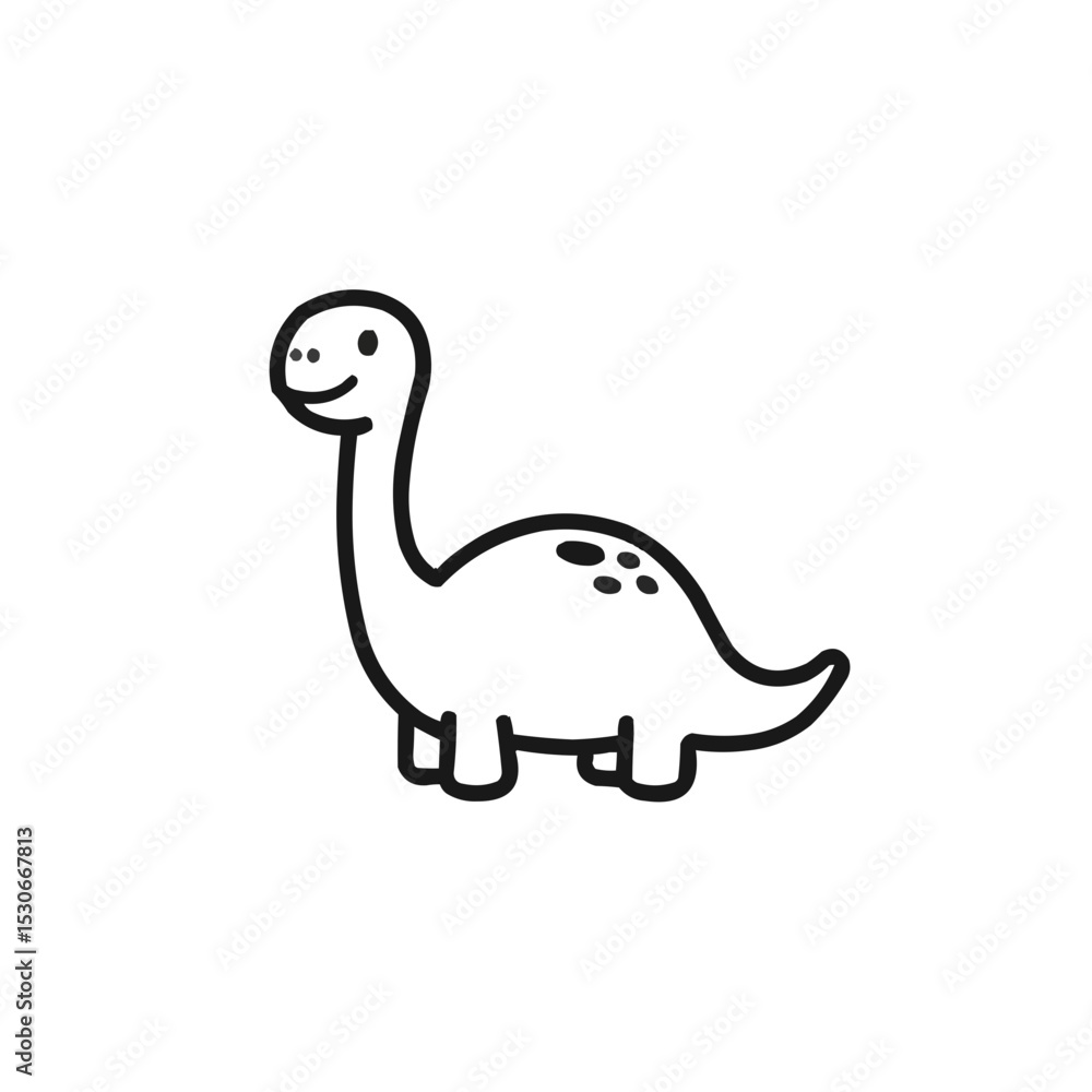 Dinosaur toy icon in black line style Dinosaur toy icon in black line style