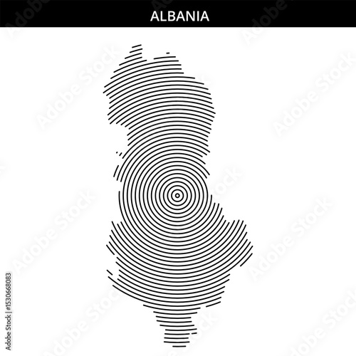 Unique artistic representation of Albania using concentric circles